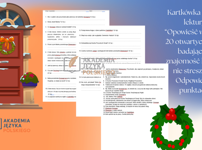 Kartkówka z treści lektury OPOWIEŚĆ WIGILIJNA