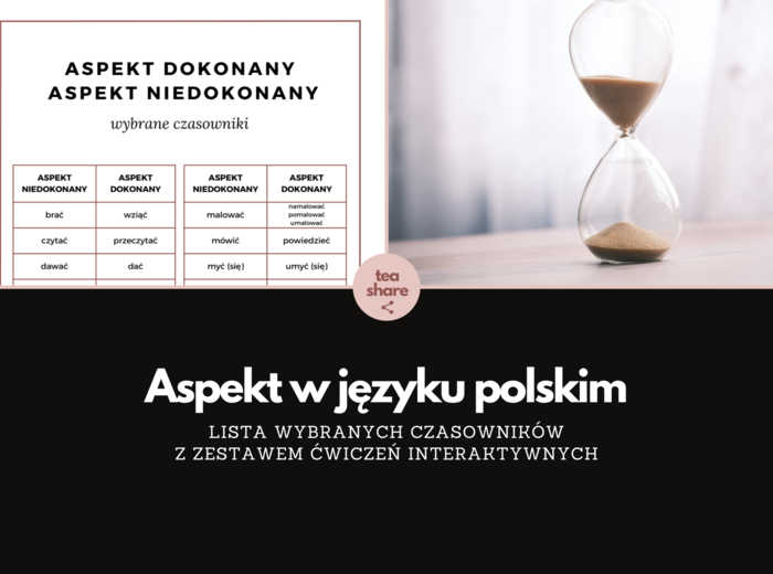 ASPEKT DOKONANY I NIEDOKONANY lista 48 par aspektowych + ćwiczenia online POLSKI DLA OBCOKRAJOWCÓW