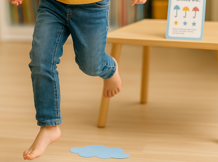 „Kropelki w pokoju” – karty zabaw ruchowych na deszczowy dzień