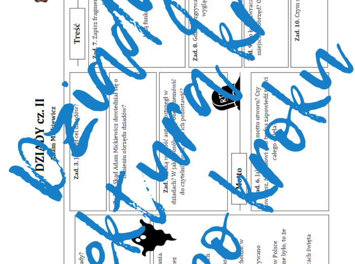 DZIADY cz. II: Krok po kroku – karta pracy do lektury