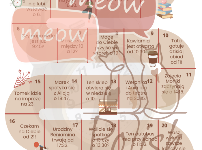 Odczytywanie godzin - JPJO A0-A1