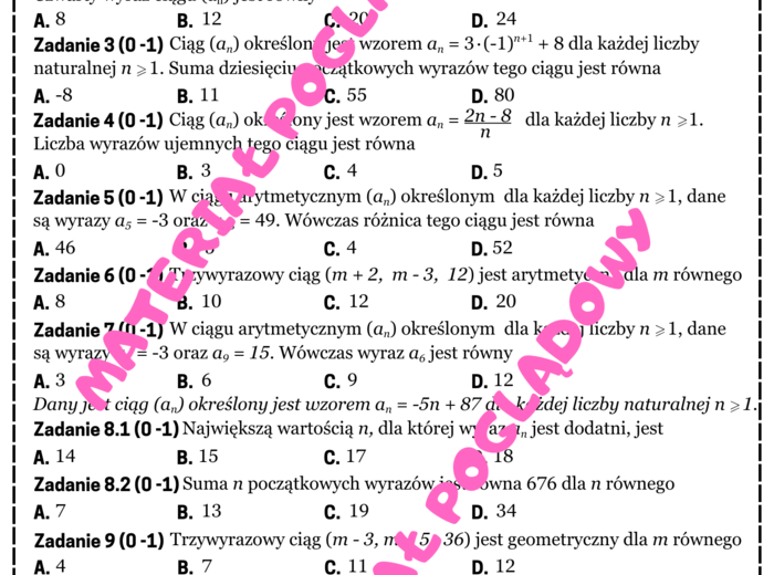 MINI MATURA MATEMATYKA - ciągi