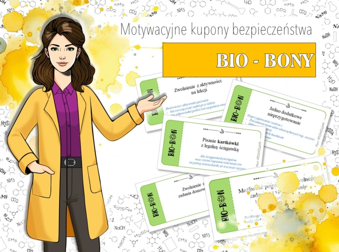 Klasa 5/Klasa 6/Klasa 7/Klasa 8 Biologia – BIO-BONY. Motywacyjne kupony bezpieczeństwa.