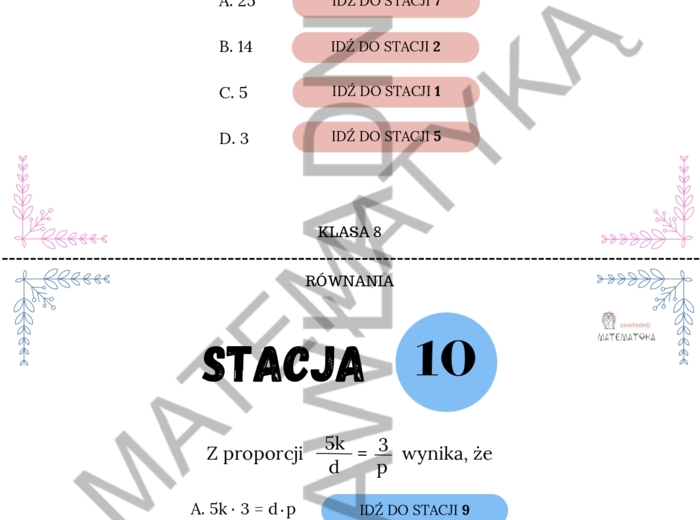 Stacje zadaniowe – równania