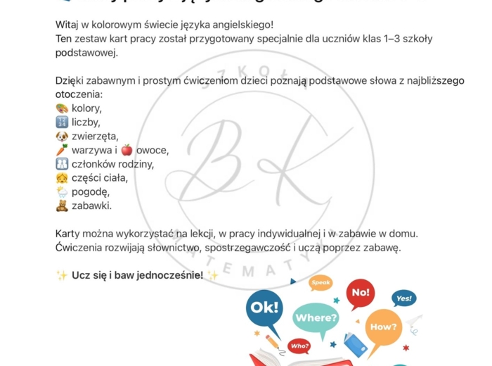 Karty pracy z języka angielskiego 1-3