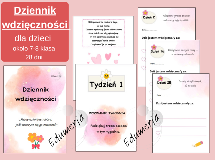 „Dziennik wdzięczności dla uczniów 7-8” – 28 dni uważności, refleksji i radości z codzienności. klasy7-8