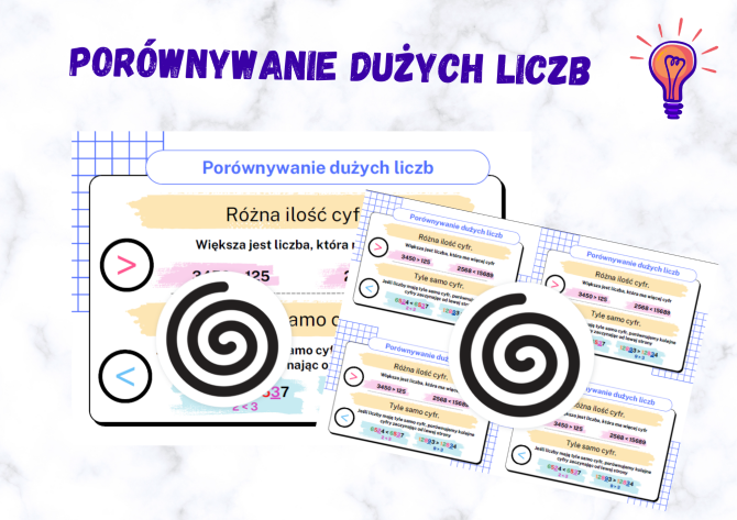 Porównywanie dużych liczb – plakat + wklejki