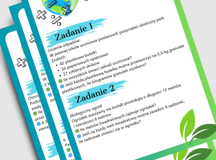 Zestaw zadań matematycznych na Dzień Ziemi (Matematyka + EKOlogia)