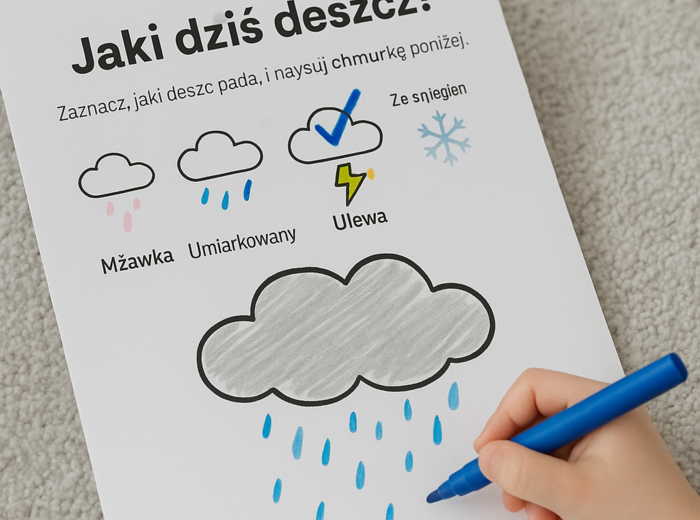 Karta pracy: "Rodzaje deszczu"