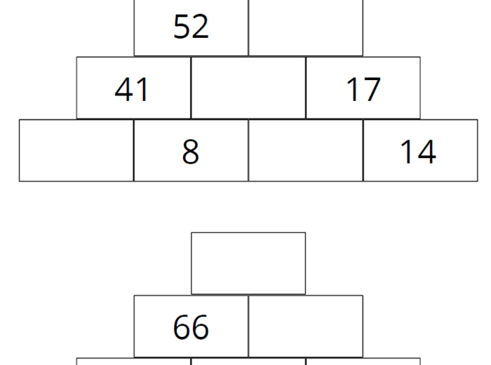 Matematyczne piramidy - doskonalenie dodawania w zakresie 100