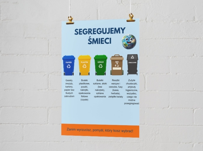 Plakaty edukacyjne. Segregujemy śmieci. Dbamy o przyrodę.