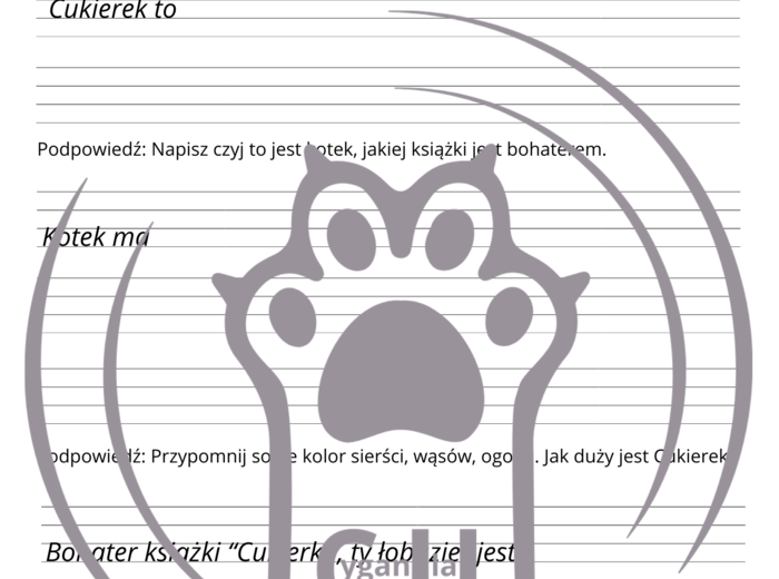 Karty Pracy z odpowiedziami do lektury „Cukierku, ty łobuzie!” Waldemara Cichonia