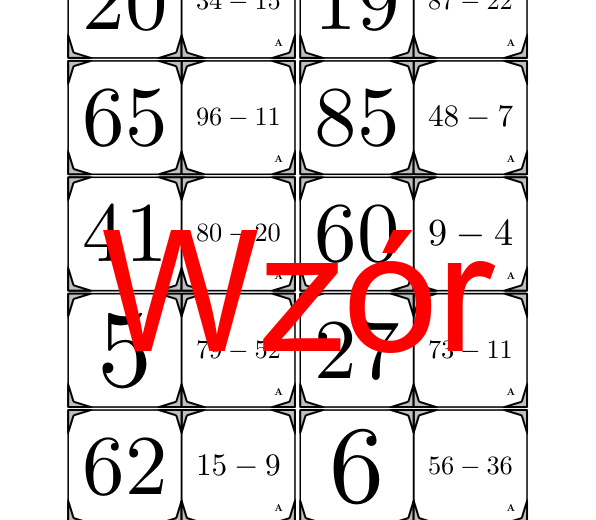 Domino - Odejmowanie do 100 | matematyka