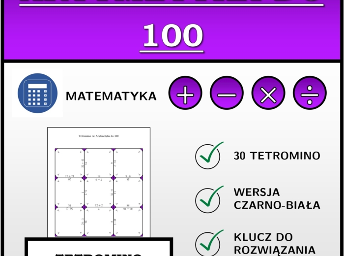 Tetromino - Arytmetyka do 100 | matematyka