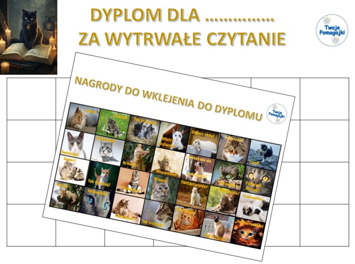 Dyplom za czytanie - kotki 😸 - zachęta do czytania