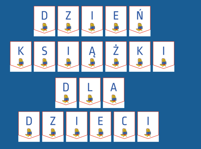 DZIEŃ KSIĄŻKI DLA DZIECI – girlanda – napis – gazetka – wersja 2