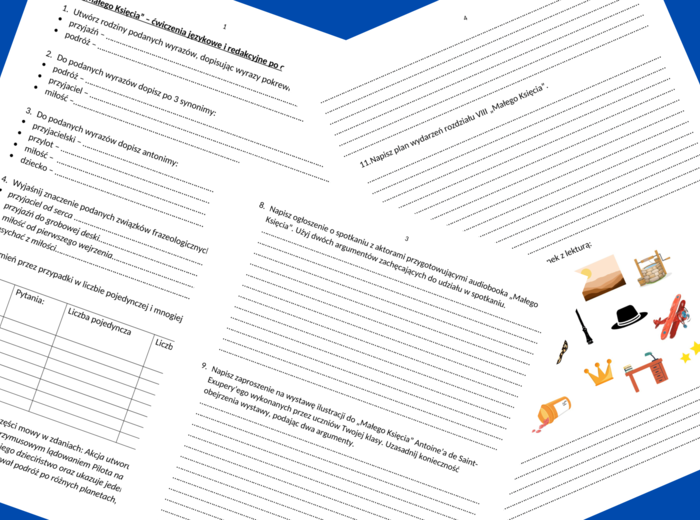 "MAŁY KSIĄŻĘ" - ćwiczenia językowe i redakcyjne po omówieniu lektury