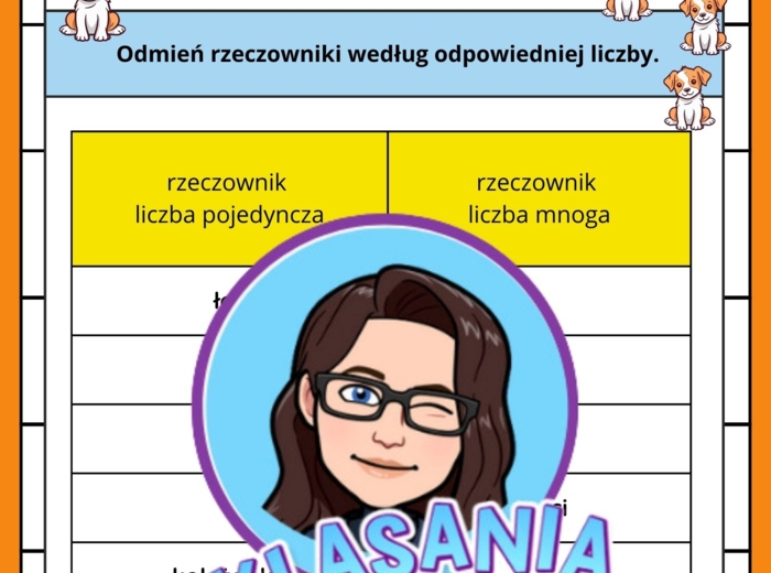 Rzeczownik- rodzaje i liczby rzeczownika