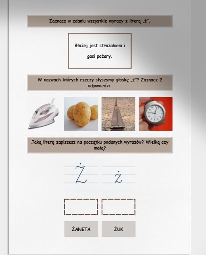 Ż i ż. Karta pracy. Sprawdzian