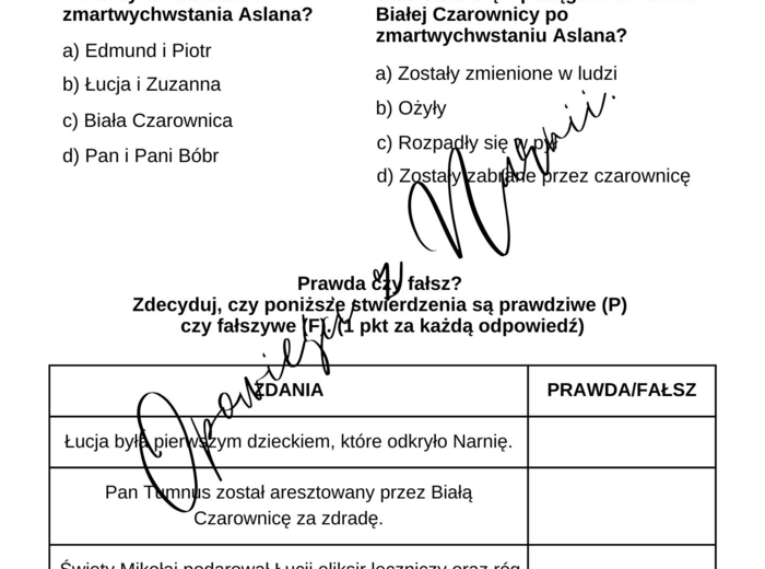 Kartkówka - Opowieści z Narnii. Lew, czarownica i stara szafa