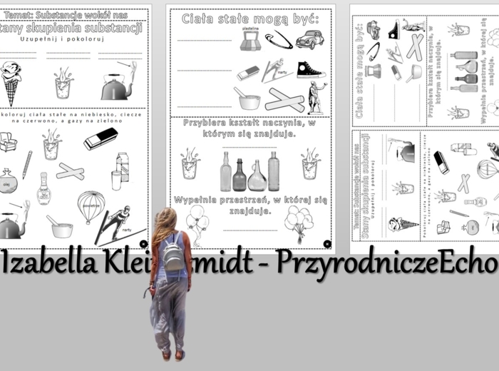 Karty pracy/kolorowanki. Klasa 4. Przyroda. „Substancje wokół nas”; „Poznajemy pogodę i inne zjawiska przyrodnicze”.