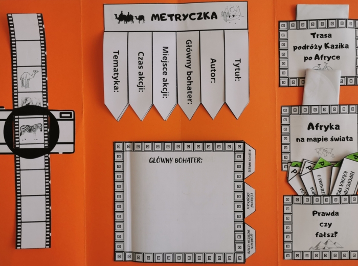 Lapbook - "Afryka Kazika" + test sprawdzający wiedzę z lektury + kod QR do testu