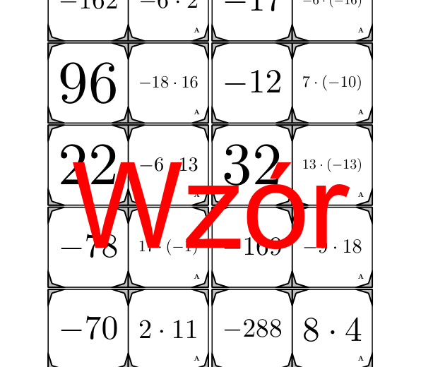 Domino - Mnożenie liczb całkowitych | matematyka