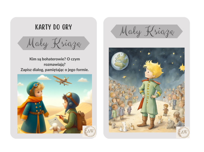 Lekturowe karty do gry "Mały Książę" Materiał cyfrowy