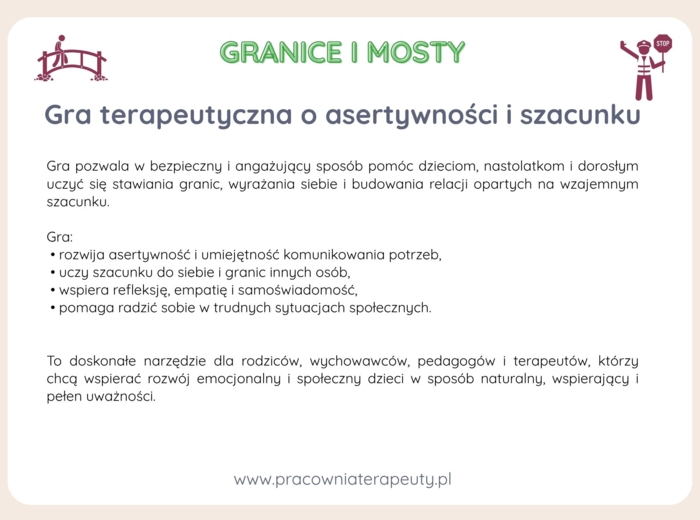 Gra terapeutyczna o asertywności i szacunku „Granice i mosty”