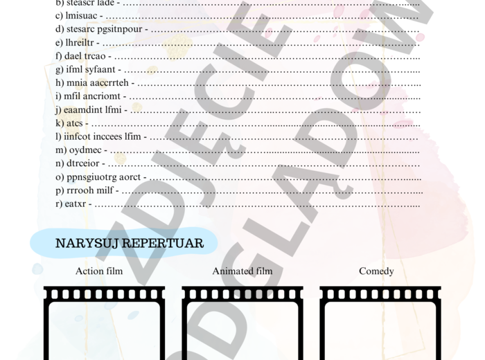 Brainy 7 unit 1 - karty pracy słownictwo