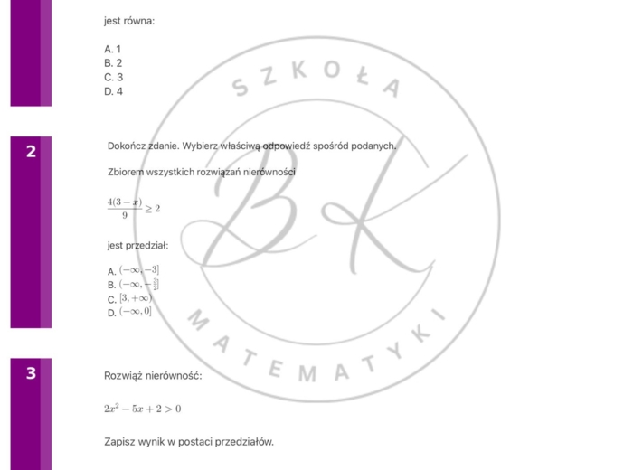 Matematyka bez tajemnic - powtórka do matury na poziomie podstawowym