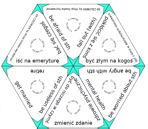 E8 CZŁOWIEK by Alicja Soszka - gra TRIMINO - wyrażenia