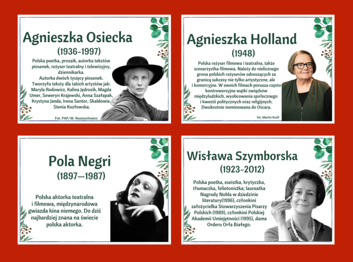 DZIEŃ KOBIET – – gazetka – SŁAWNE POLKI – biblioteka – świetlica – 24 strony – wersja 4