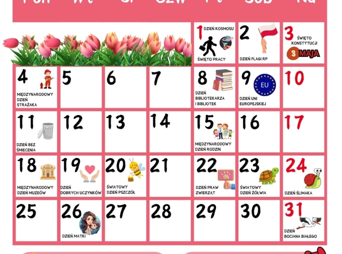 KALENDARZ ŚWIĄT TYPOWYCH I NIETYPOWYCH - na rok szkolny 2025/2026 wersja uzupełniona i czysta