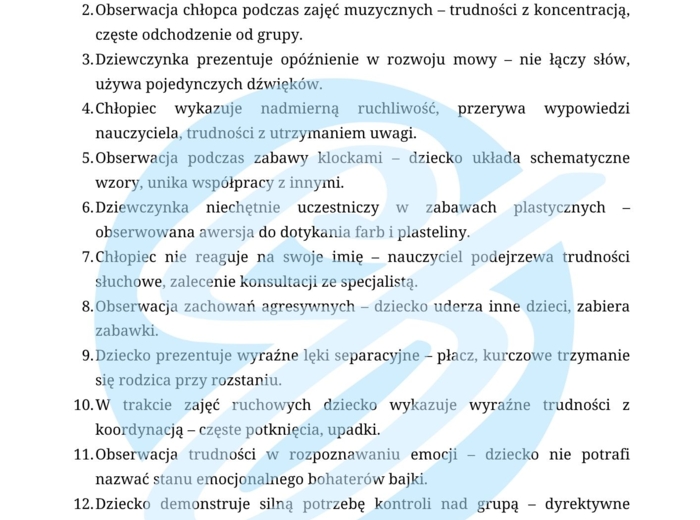 Psycholog w przedszkolu – przykładowe wpisy do dziennika