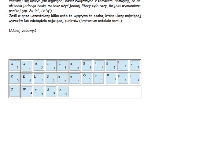 Scrabble - nauka czytania