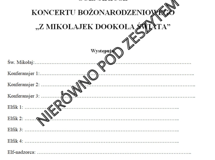 Scenariusz Koncertu Bożonarodzeniowego "Z Mikołajem dookoła świata"
