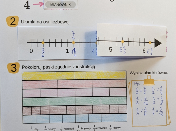 Ułamki zwykłe, powtórzenie wiadomości - klasa 5