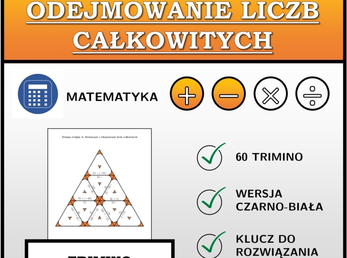 Trimino - Dodawanie i odejmowanie liczb całkowitych | matematyka