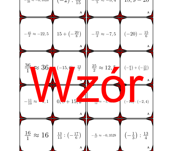 Domino - Arytmetyka liczb wymiernych | matematyka