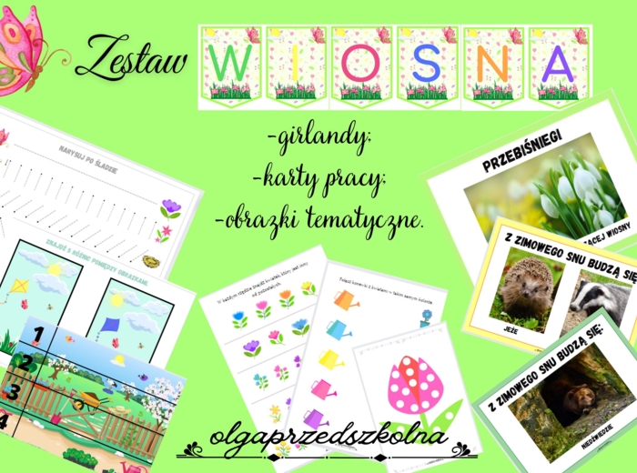 Zestaw WIOSNA - wiosenne karty pracy