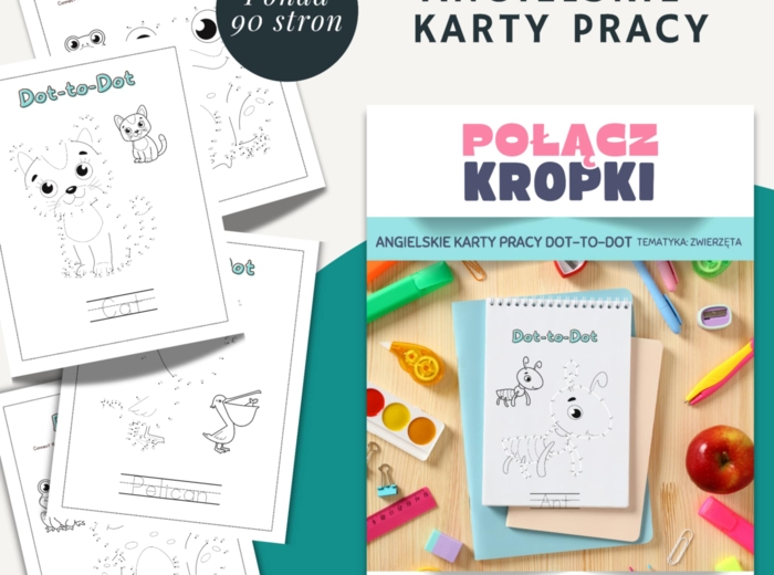 ❣️Połącz Kropki - Dot to Dot❣️ 🌞Angielskie Karty Pracy/Kolorowanka -Ponad 90 stron PDF