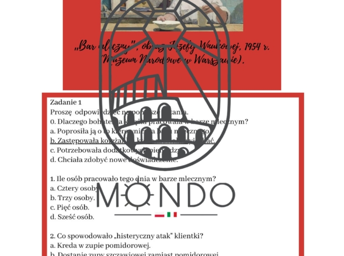 JPJO C1: Polskie bary mleczne na podstawie fragmentu „Kochana rodzinka i ja” Natalii Rolleczek