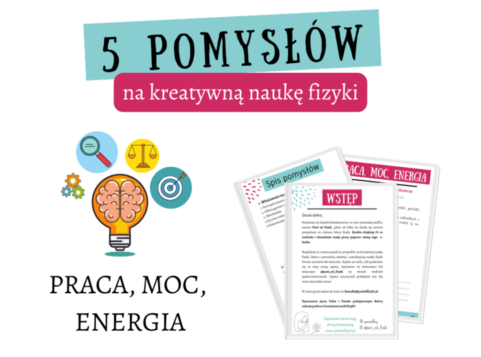 5 pomysłów na lekcje PRACA MOC ENERGIA– Doświadczenia, Nowe technologie, Sketchnotki, Życiowe zadania, Gry i zabawy. 7-8 klasa.