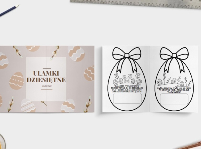 Mnożenie ułamków dziesiętnych - girlanda wielkanocna