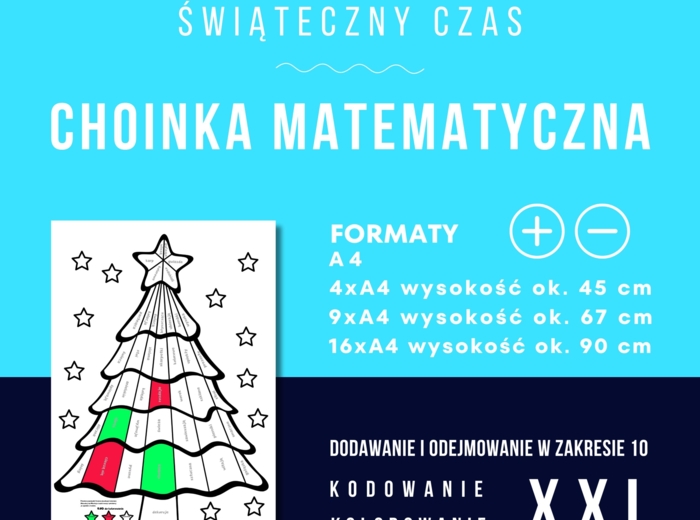 Choinka matematyczna xxl - aktywizująca kolorowanka