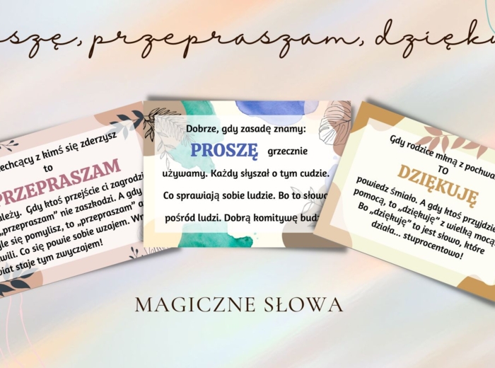 Plakat - przepraszam, proszę, dziękuje
