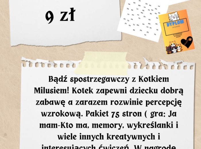 Bądź spostrzegawczy z Kotkiem Milusiem!