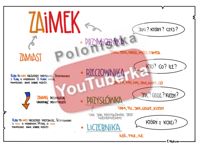 Zaimek - plansza informacyjna