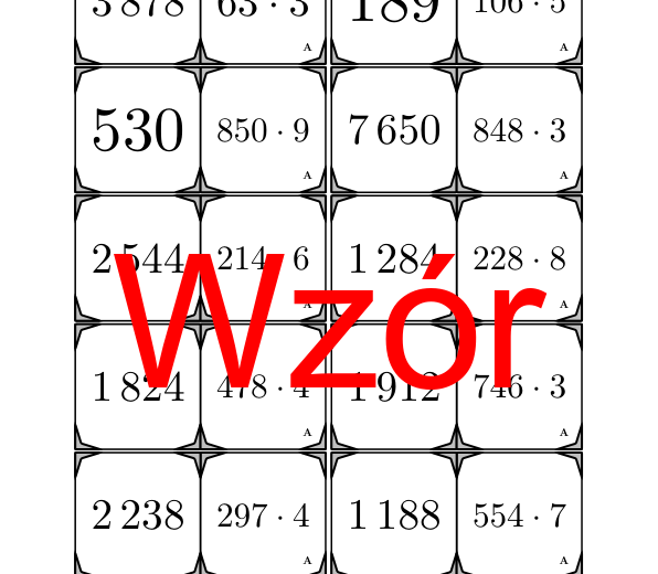 Domino - Mnożenie przez jednocyfrową liczbę | matematyka